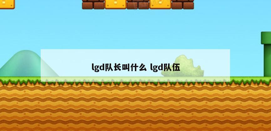 lgd队长叫什么 lgd队伍