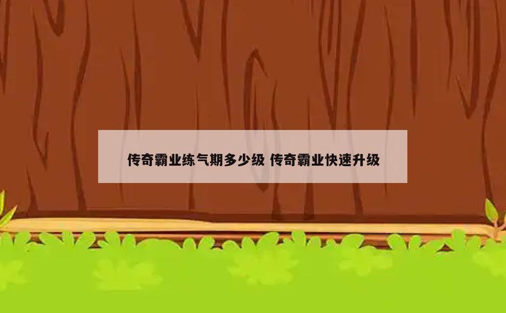 传奇霸业练气期多少级 传奇霸业快速升级