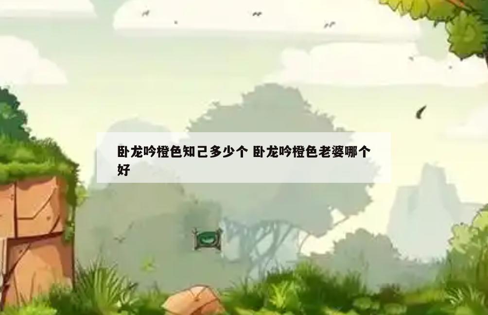 卧龙吟橙色知己多少个 卧龙吟橙色老婆哪个好